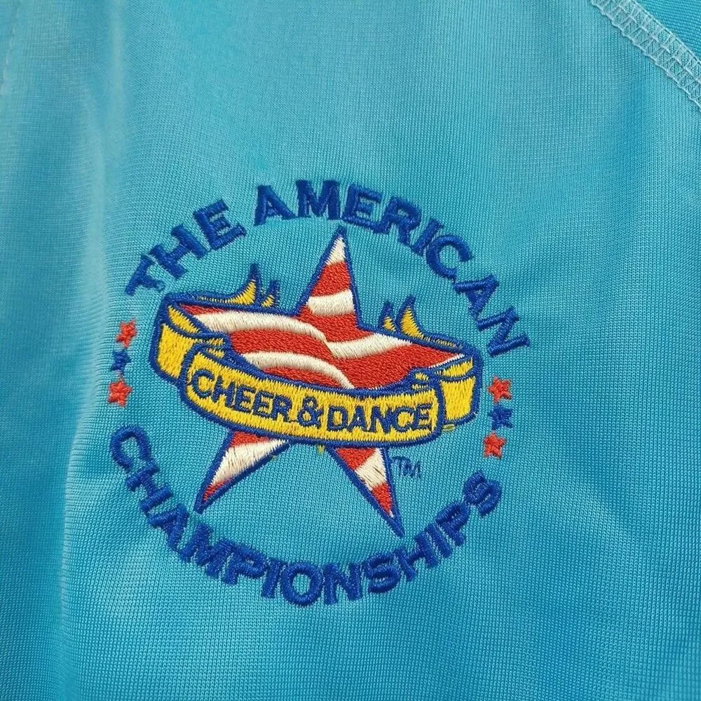 American Cheer and Dance Championships National Full Zip Jacket Blue Sz Youth L